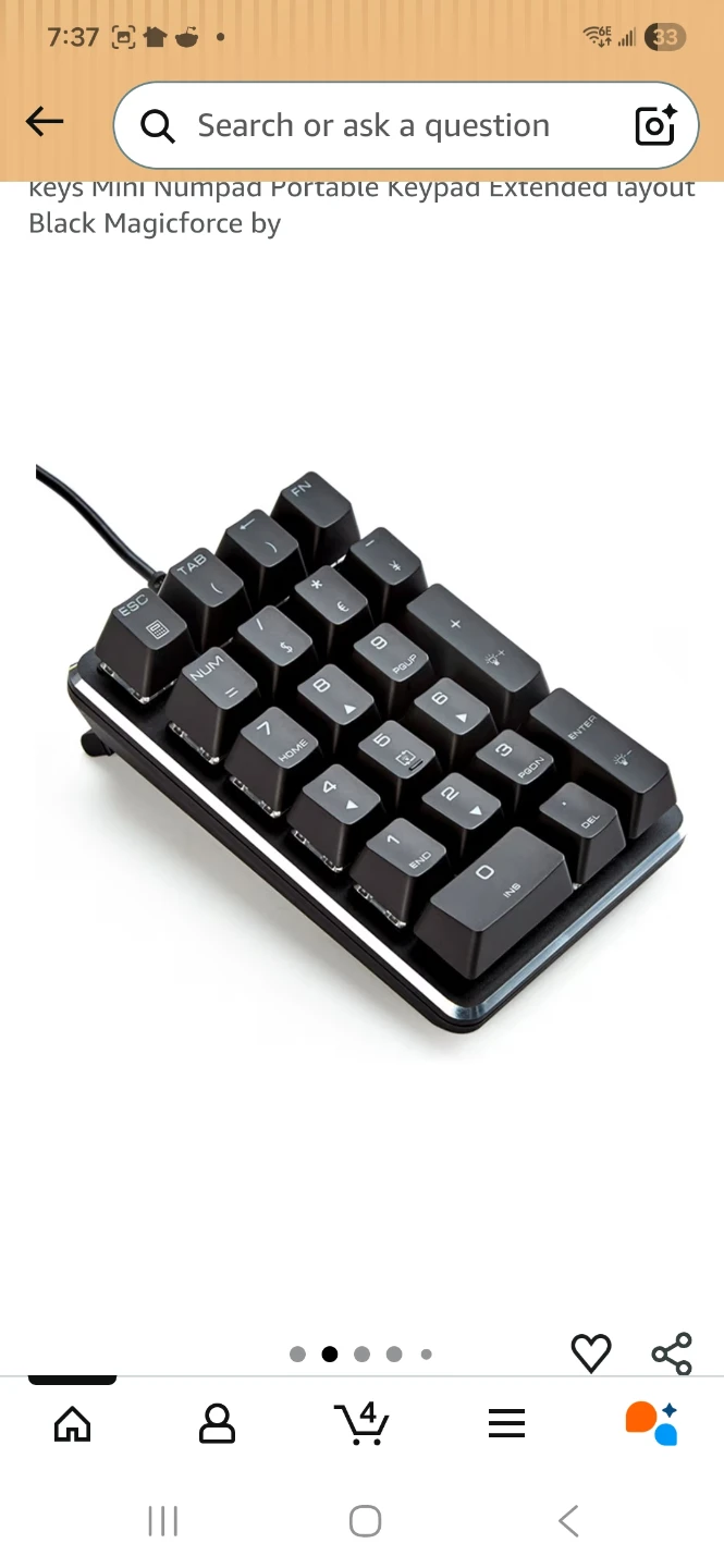 Mechanical Numeric Keypad Black Switch Backlight Gaming Keypad