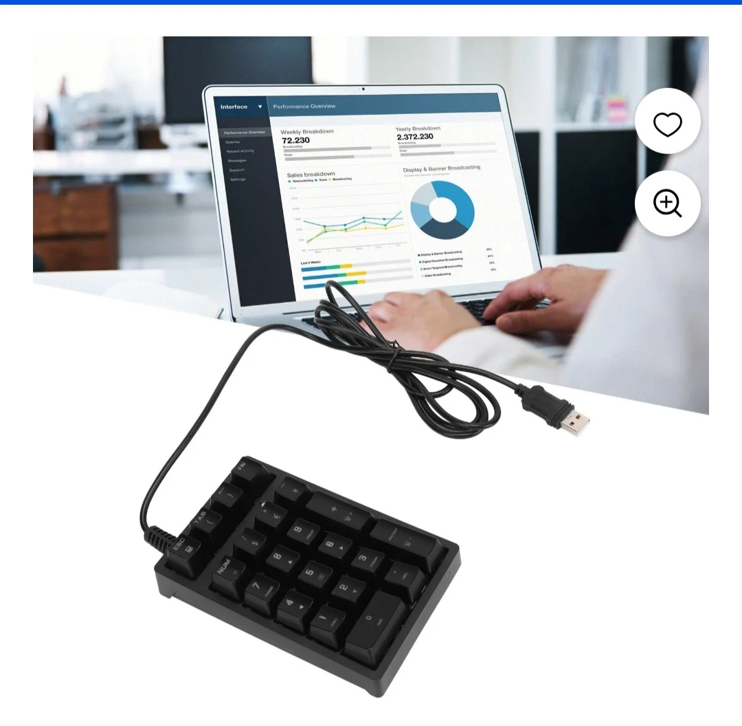 Mechanical Numeric Keypad Black Switch Backlight Gaming Keypad - photo 4