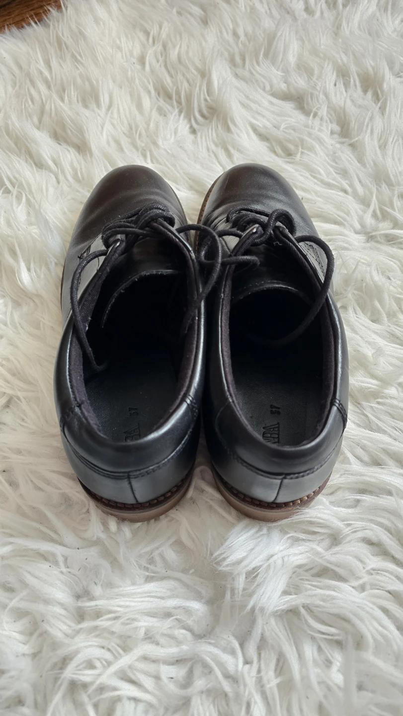ZARA Black Oxford Shoes Size Youth 5 - photo 3