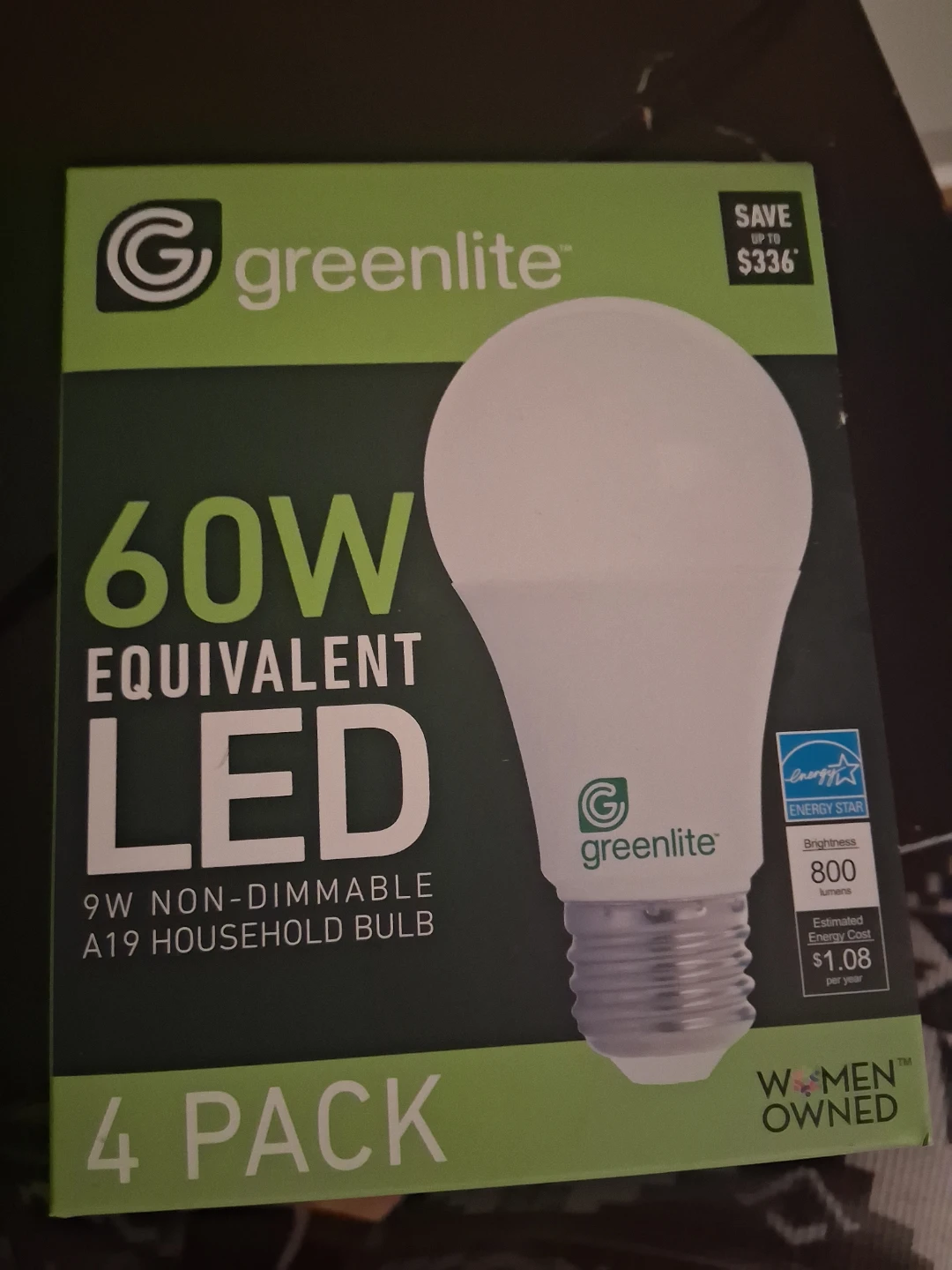 Greenlite 60W Equivalent LED Bulbs - 4 Pack