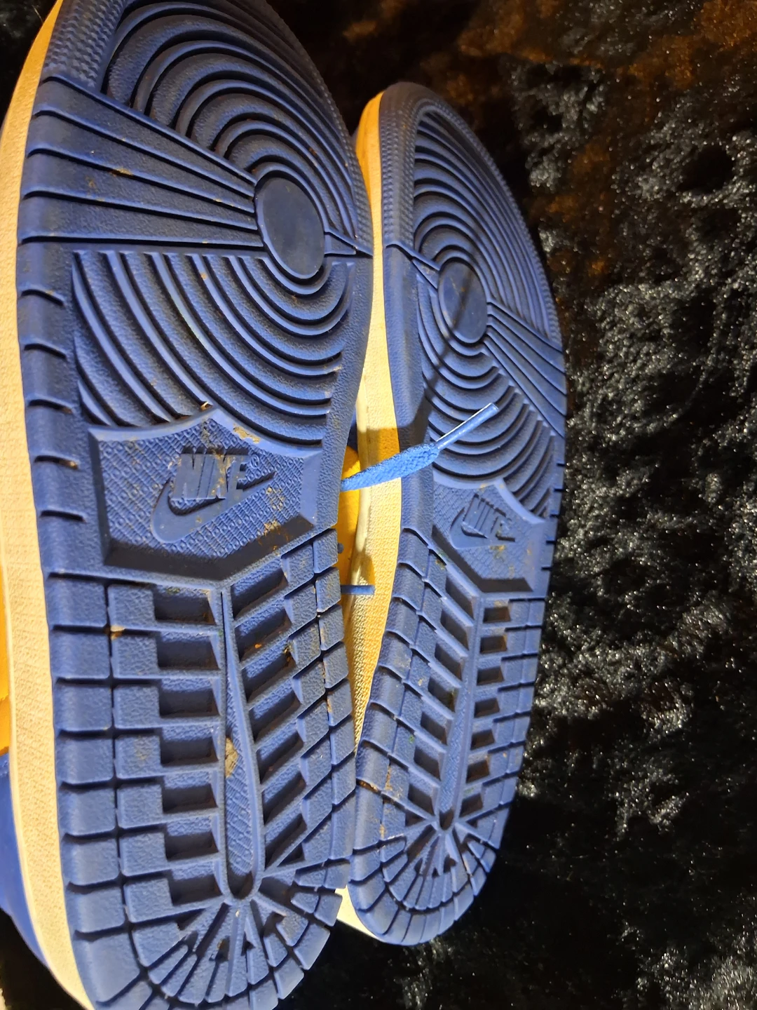 Nike Air Jordan 1 High Top Sneakers - Blue/Yellow - photo 4
