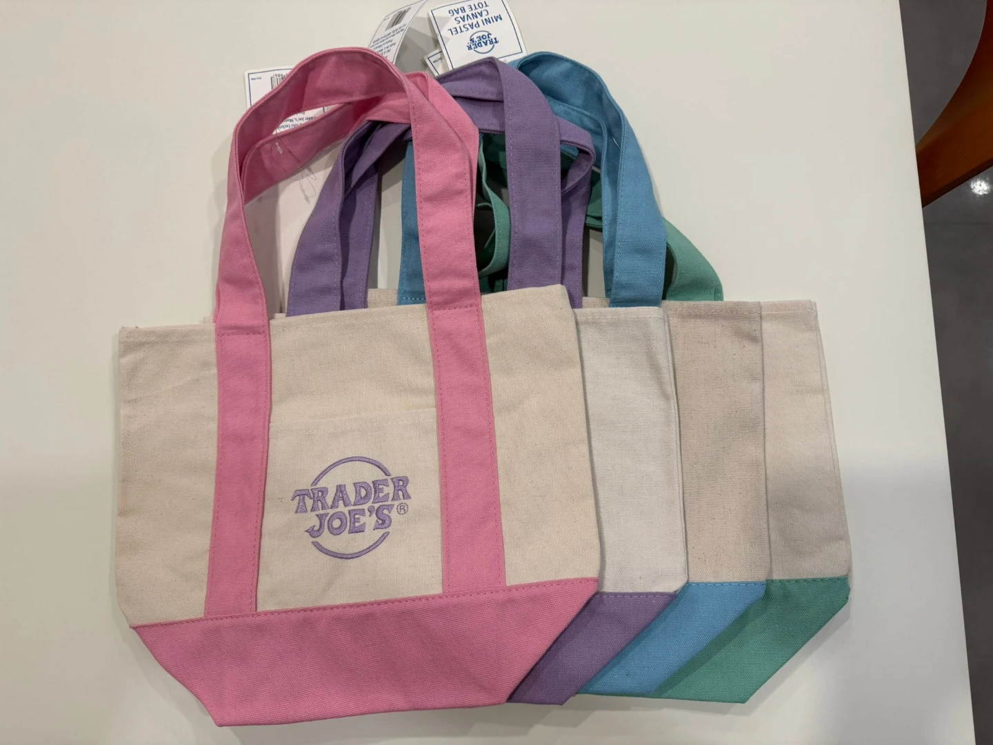 Trader Joe’s Limited Edition Mini Canvas Tote Bags (Set of 4)