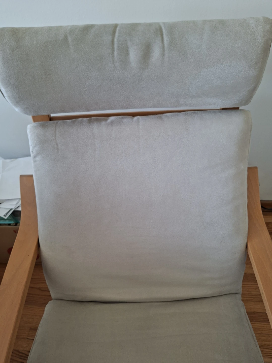 Ikeas Cream Accent Chair with Wood Frame - photo 3