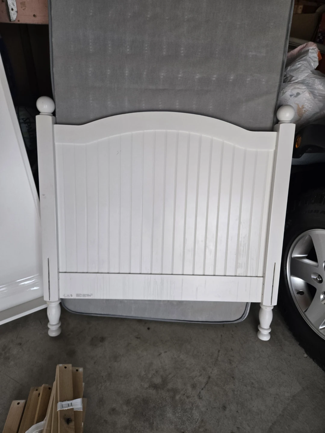 White Twin Bed Frame with Headboard and Footboard