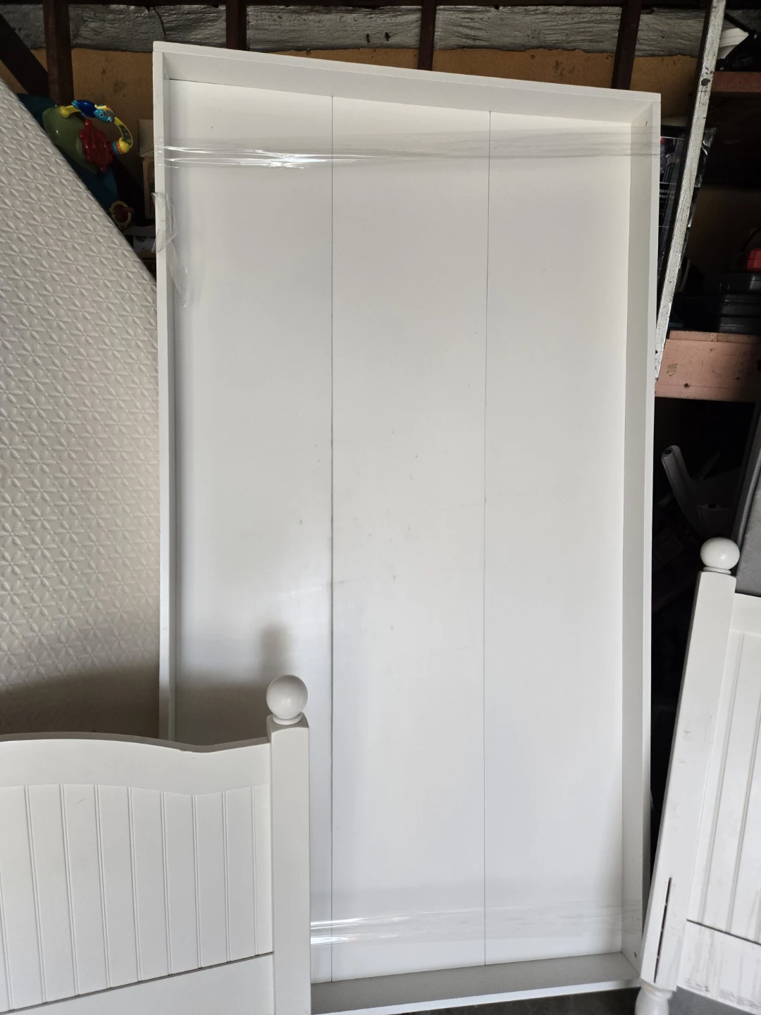White Twin Bed Frame with Headboard and Footboard - photo 5
