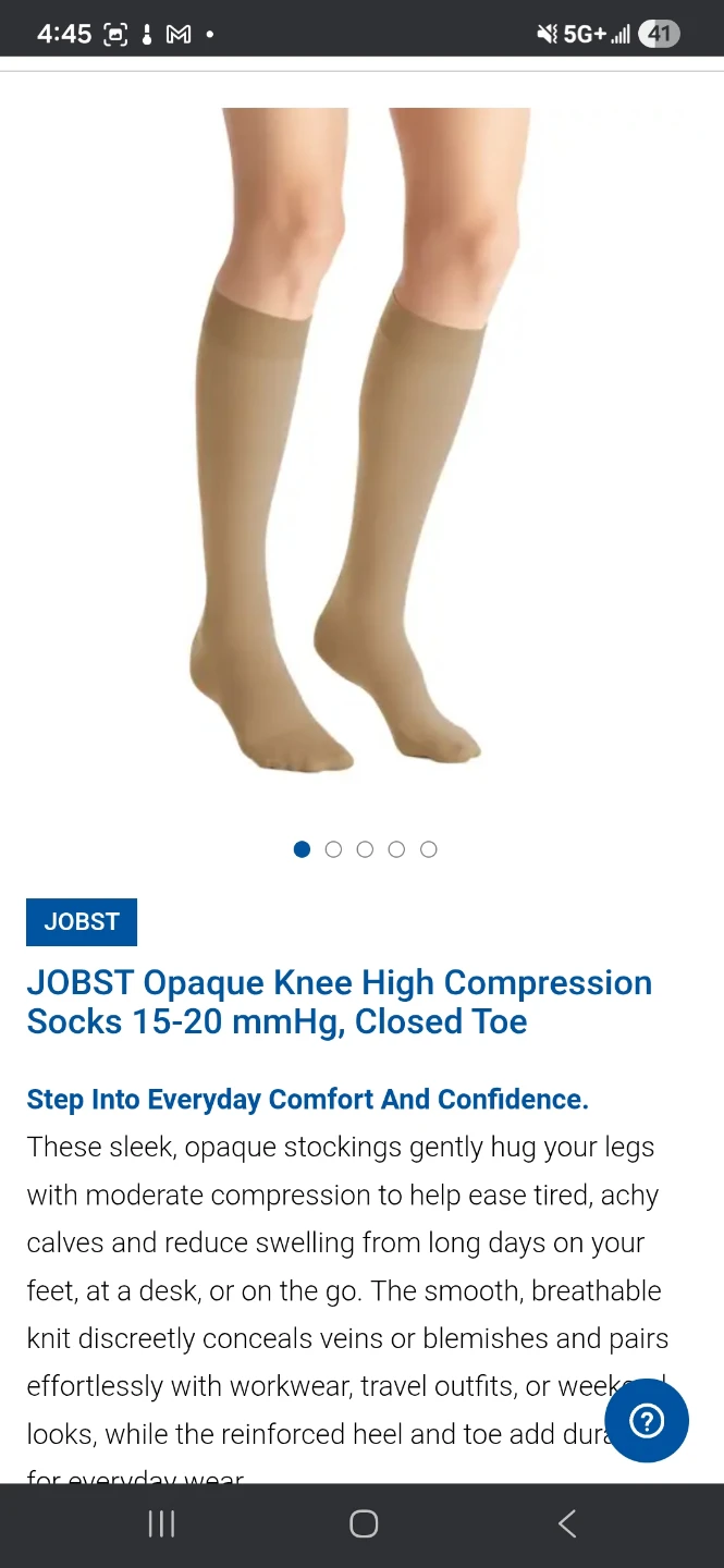 🥕New JOBST Opaque Knee High Compression Stockings Natural Small - photo 5