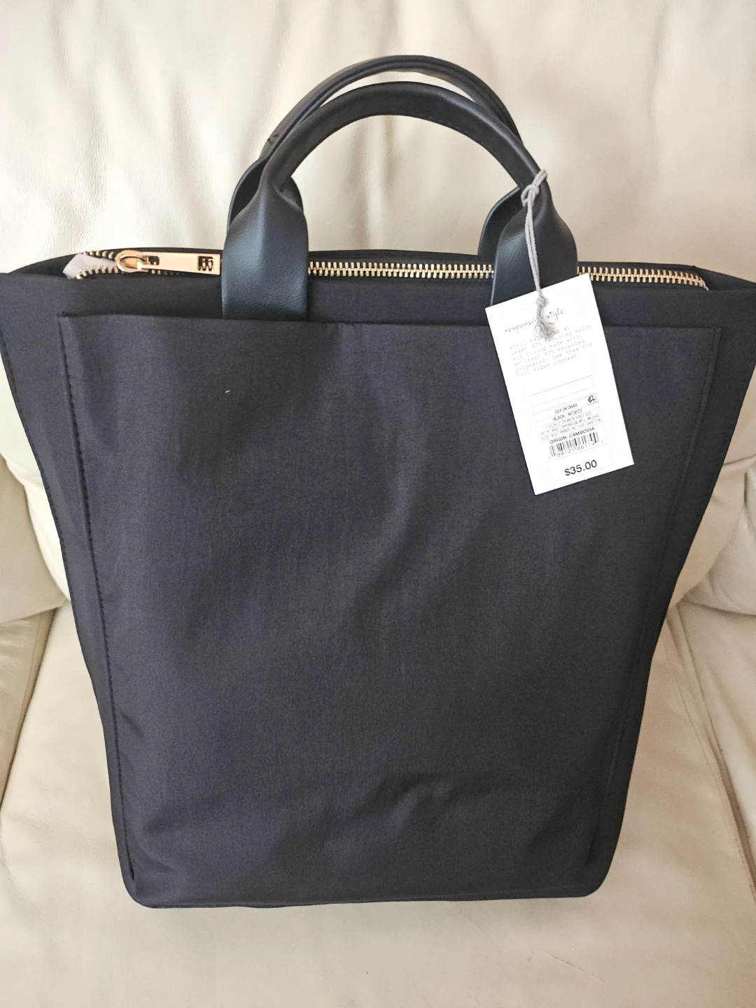 A New Day Black Tote Bag Backpack