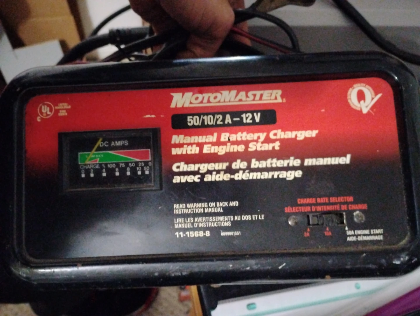 MotoMaster Manual Battery Charger with Engine Start