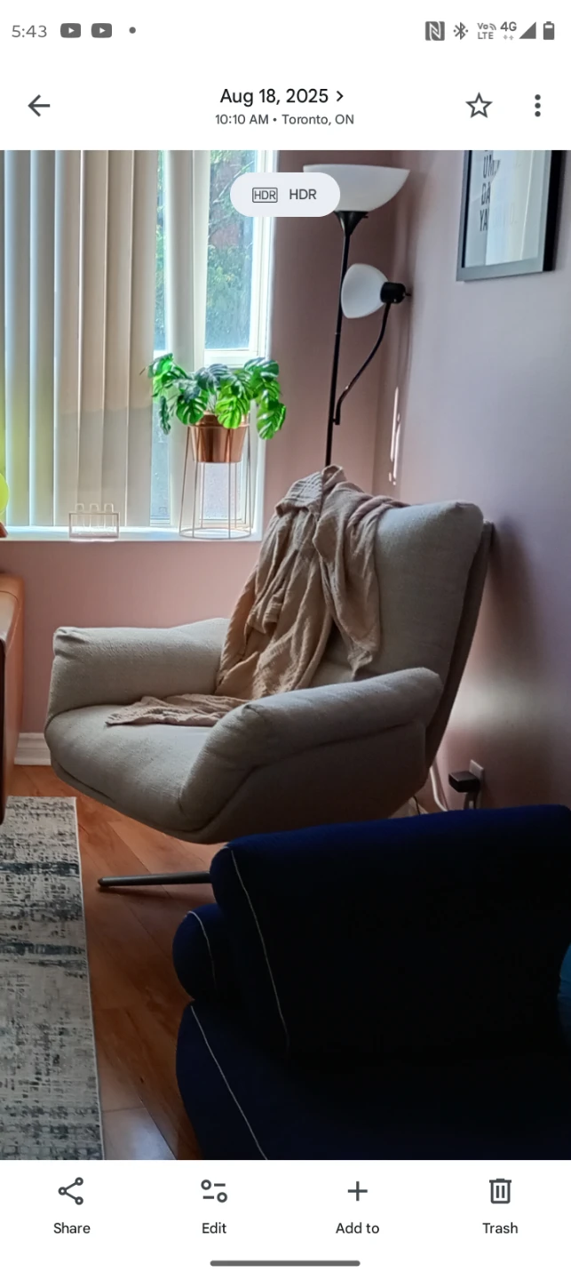 Cream Swivel ArmChair - Moving Sale