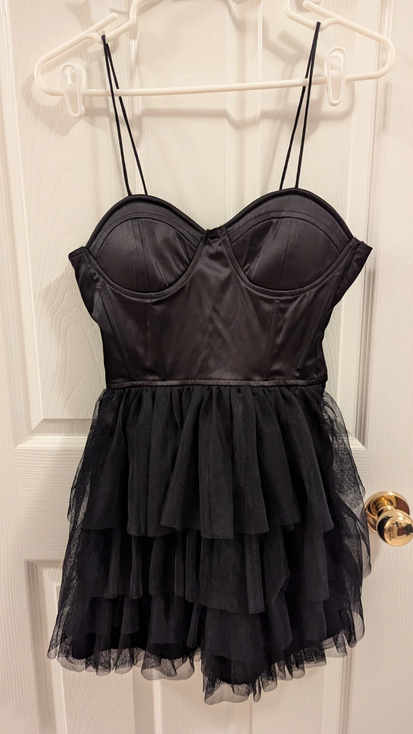 Black tulle corset dress