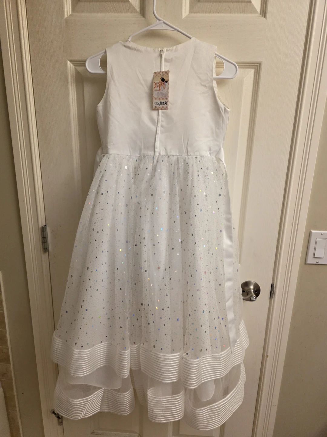 White Sparkle Dress with Bow - Size 160 - photo 3