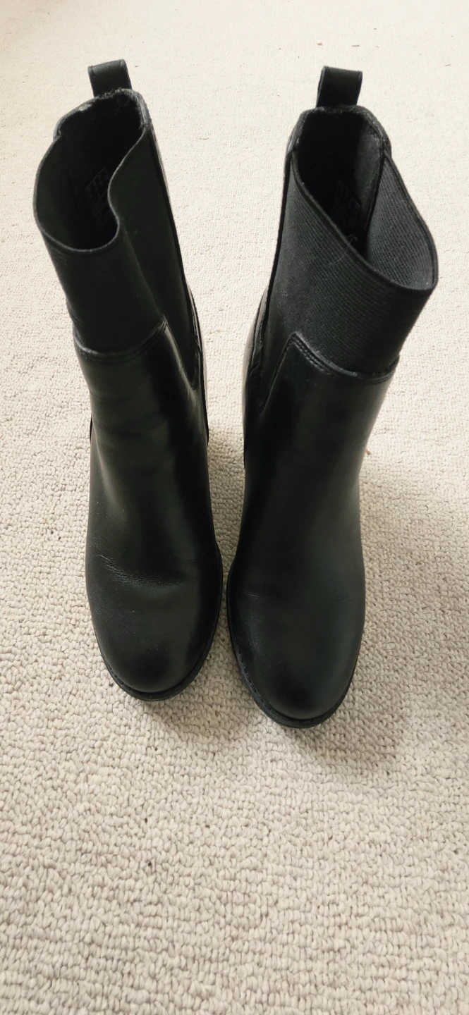 Clarks Black Leather Heeled Ankle Boots