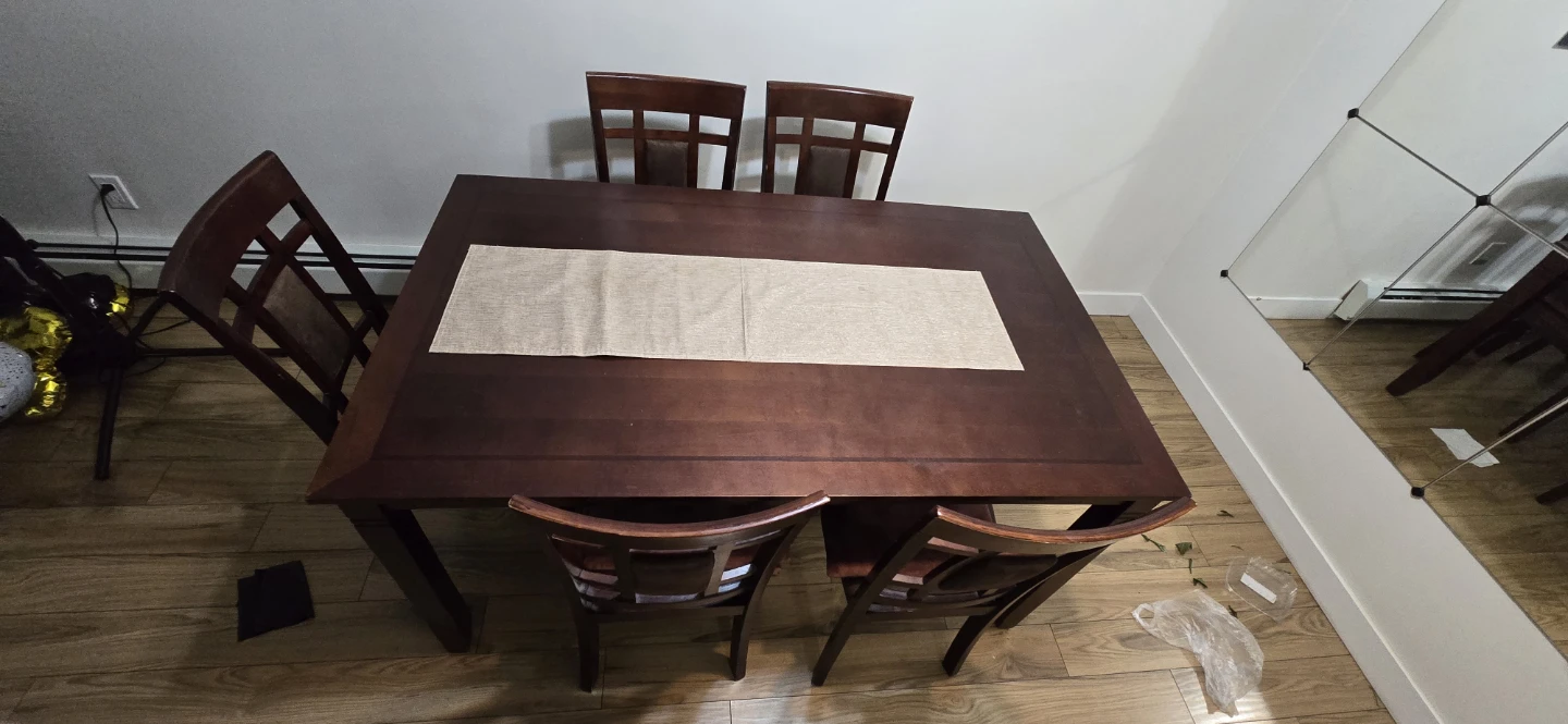 Wooden Dining Table with 6 Chairs -Price drop - photo 2