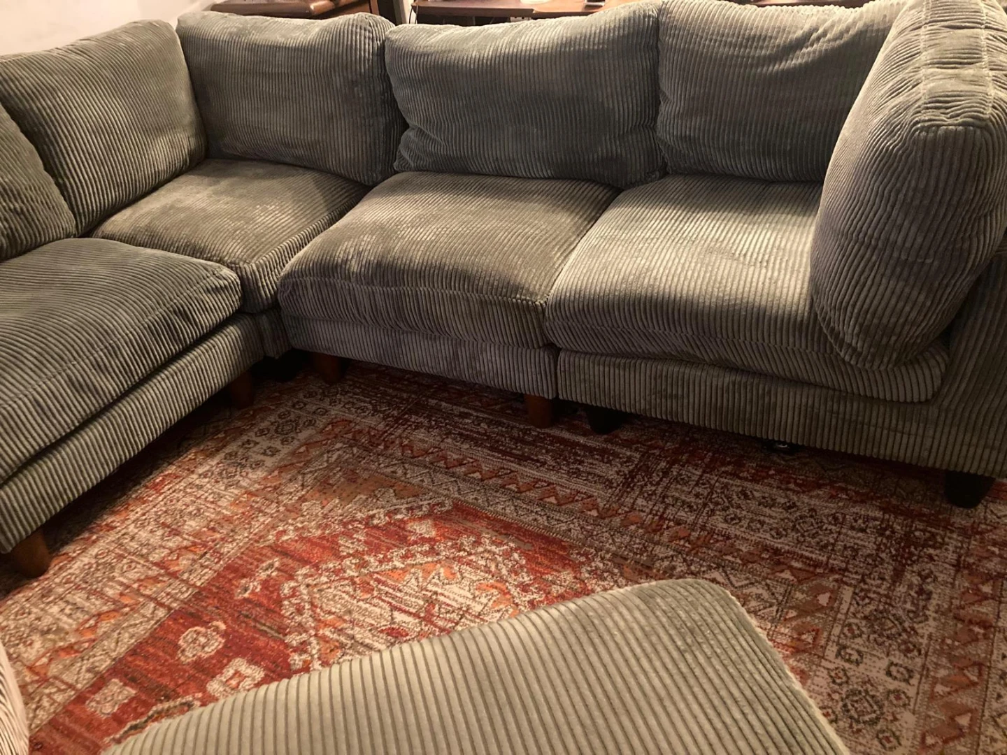 Sectional Sofa (Corduroy Sage Green)