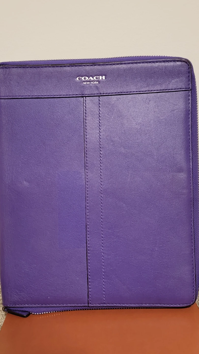 Coach Purple Leather Tablet/Organizer Case - photo 3