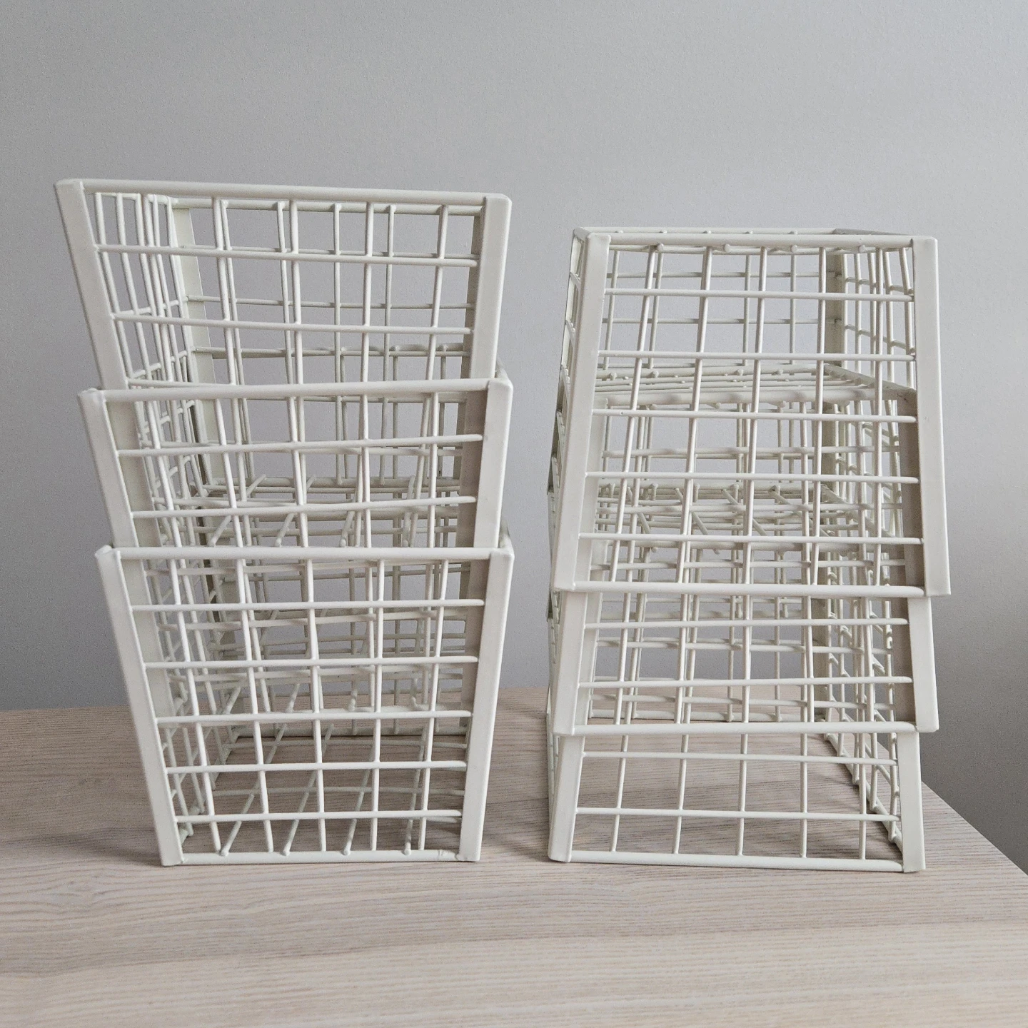 7 Beautiful Cream Colored Heavy Wired Baskets