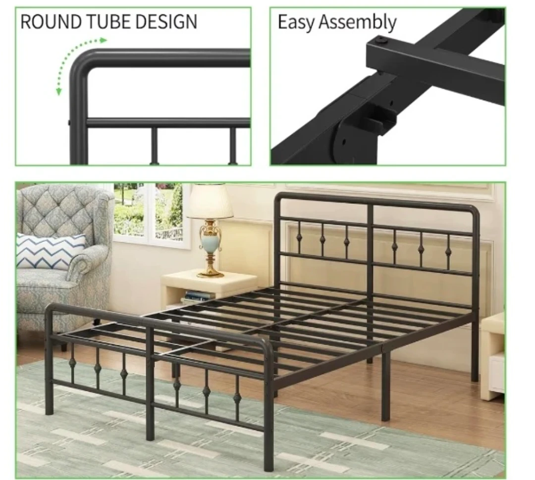 EMODA Queen Bed Frame 16 Inch Height Metal Black - photo 4