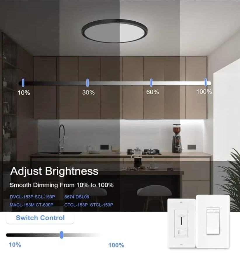 Ultra-Thin Flush Mount LED Ceiling Light - 11.8 inch - photo 5
