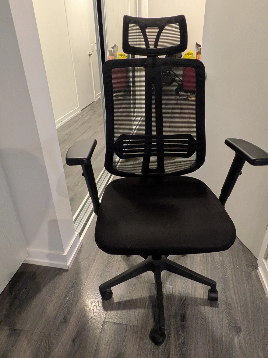 Black Mesh Ergonomic Office Chair with Headrest - photo 2