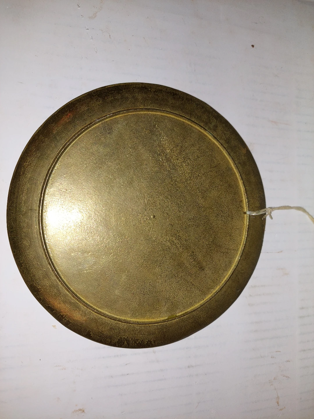 Vintage Decorative Brass and Enamel Plate, 6.5" diameter - photo 2
