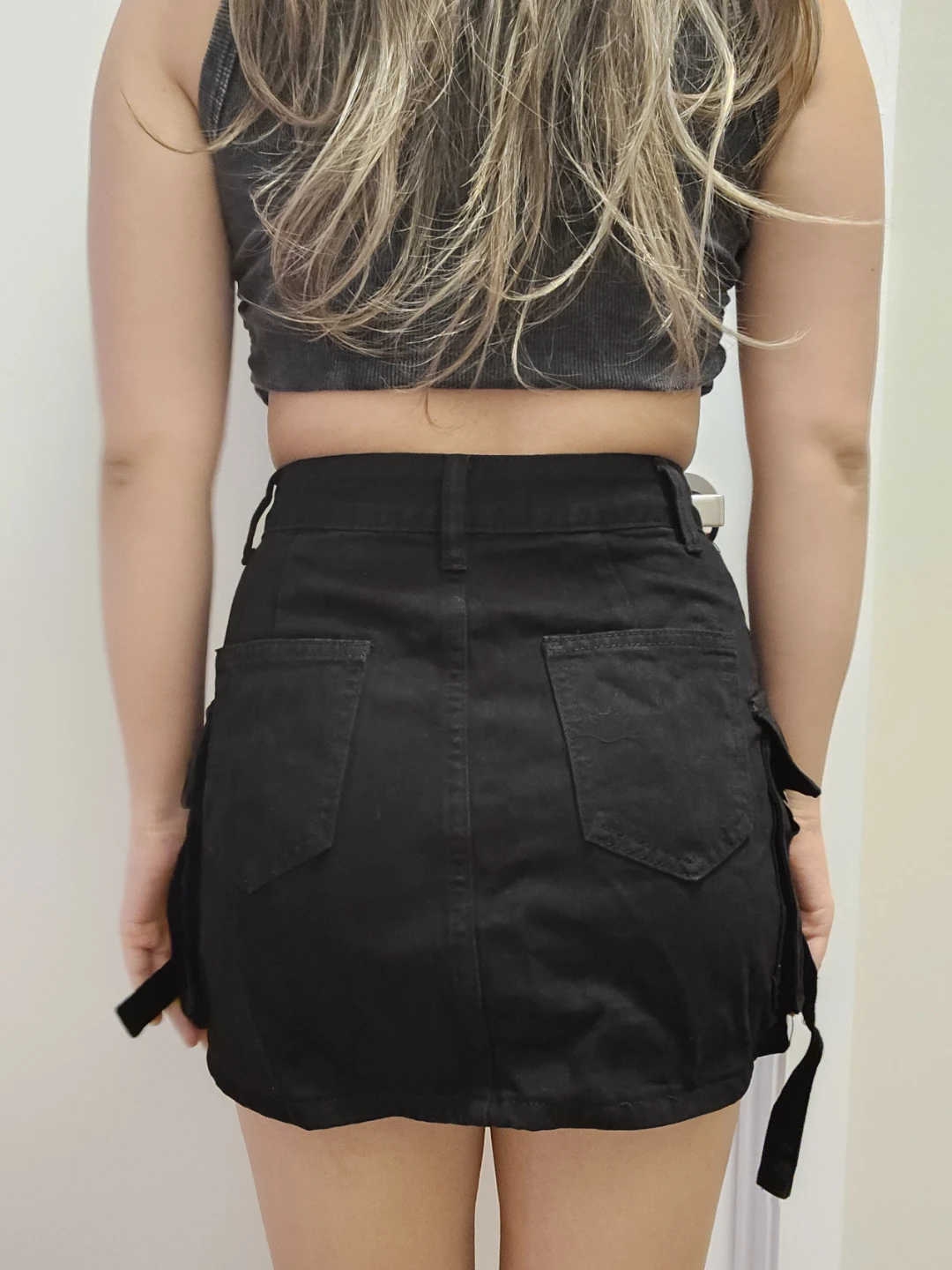 Black Cargo Mini Skirt - photo 3