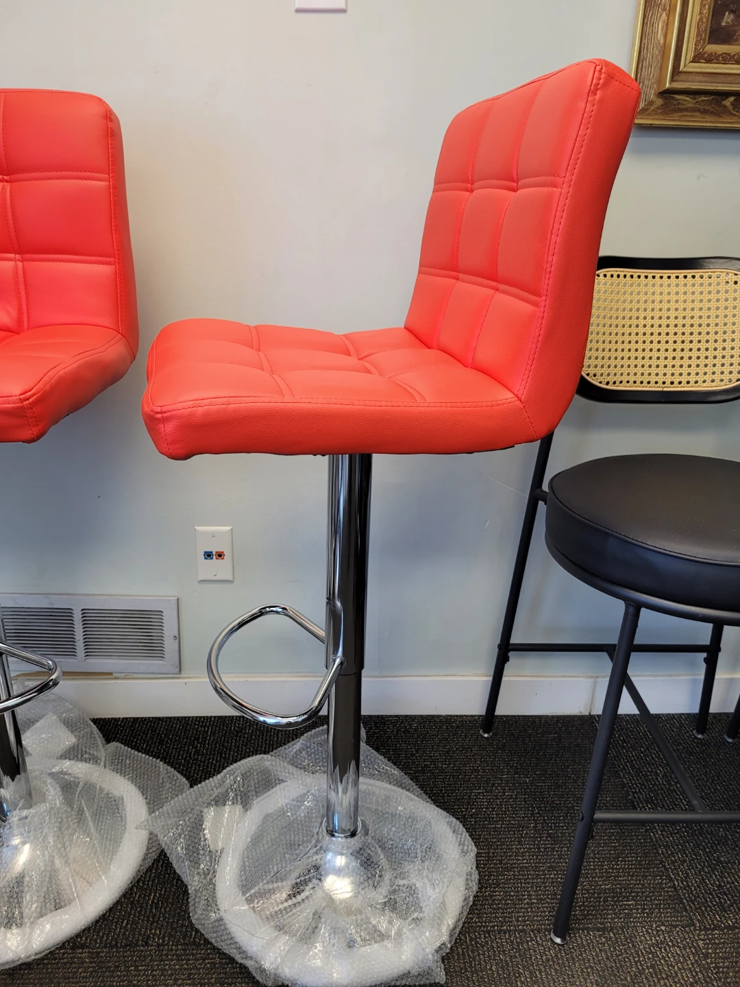 Brand New Adjustable Red Bar Stools - photo 4