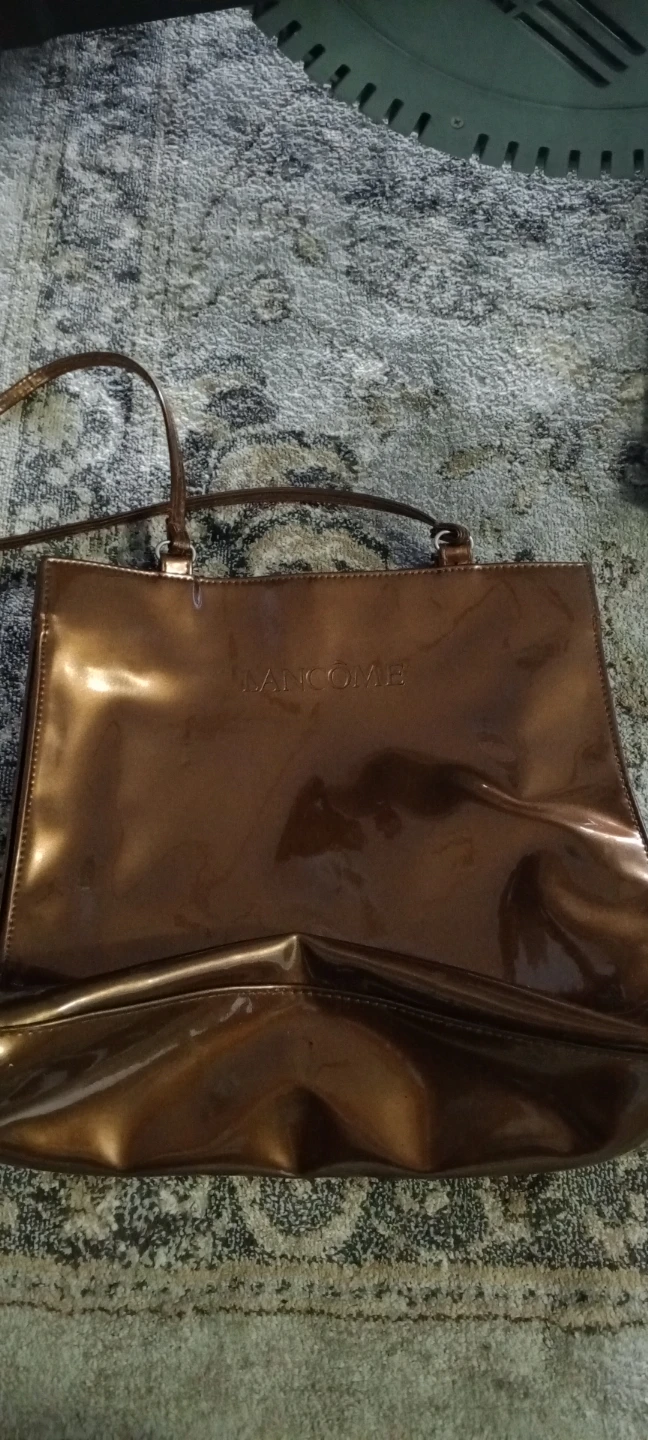 Lancôme Brown Patent Leather Shoulder Bag