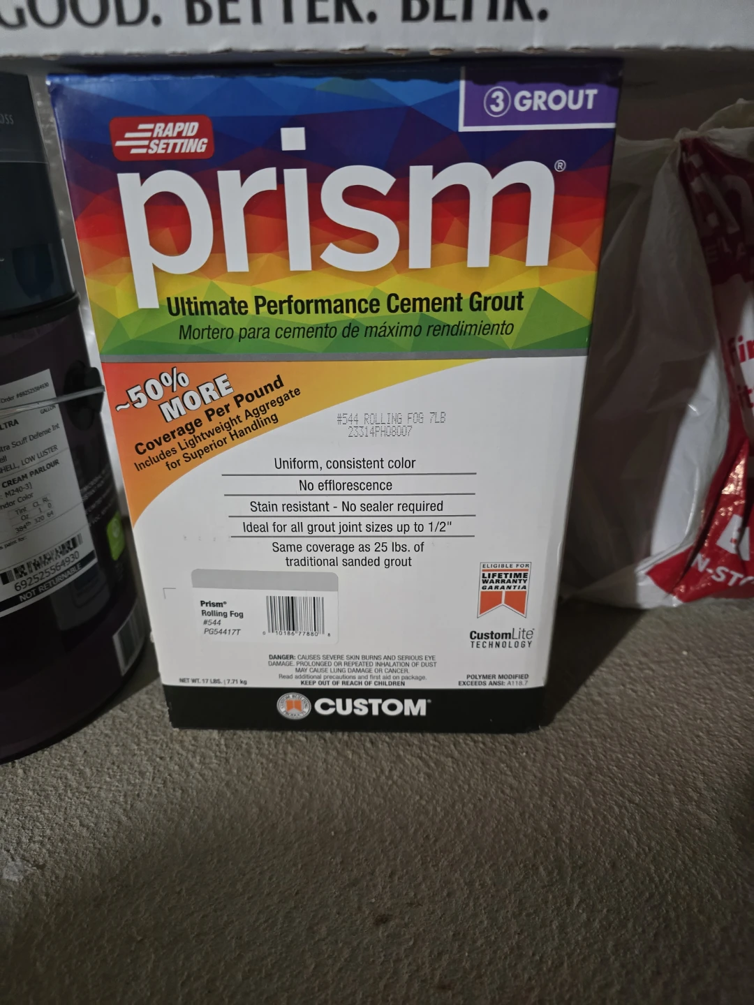 Custom Prism Rolling Fog Cement Grout - 7 LB