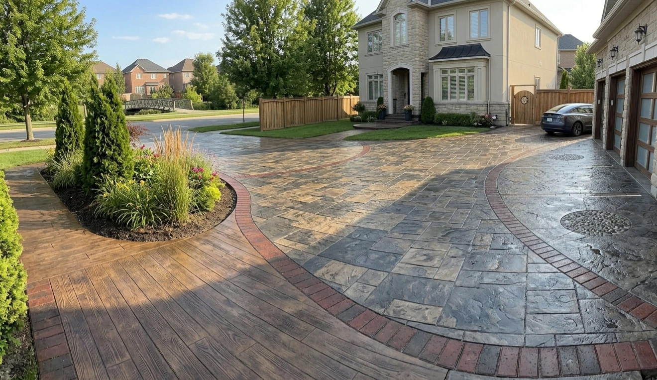 Stamped Concrete Patio and Driveway - photo 2