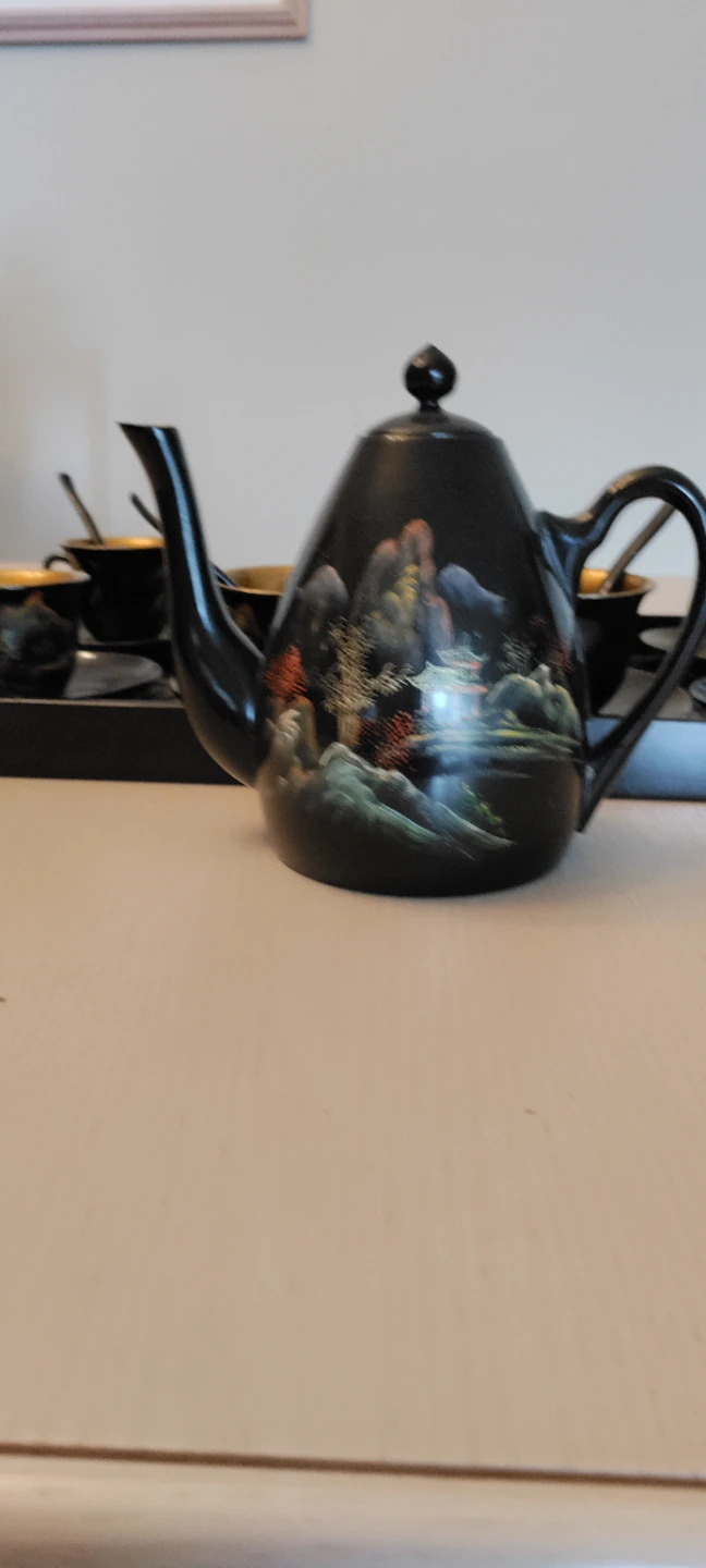 Black Tea Set with Scenic Design - photo 2