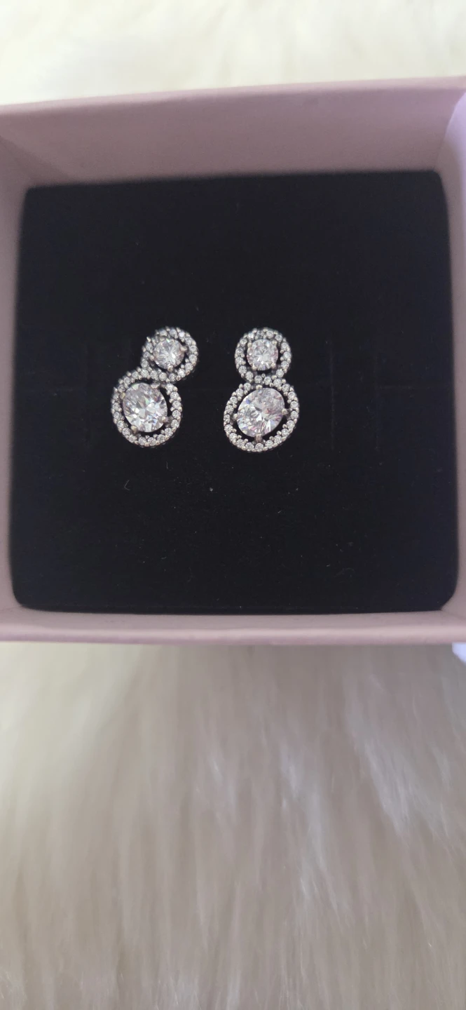 Pandora "Halo" Earrings with Crystal Accents - photo 2