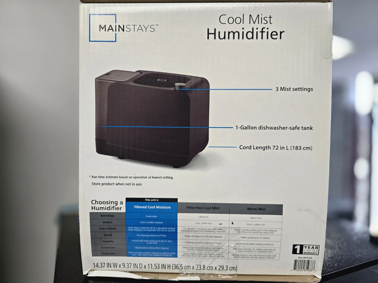 Mainstays Cool Mist Humidifier - photo 2
