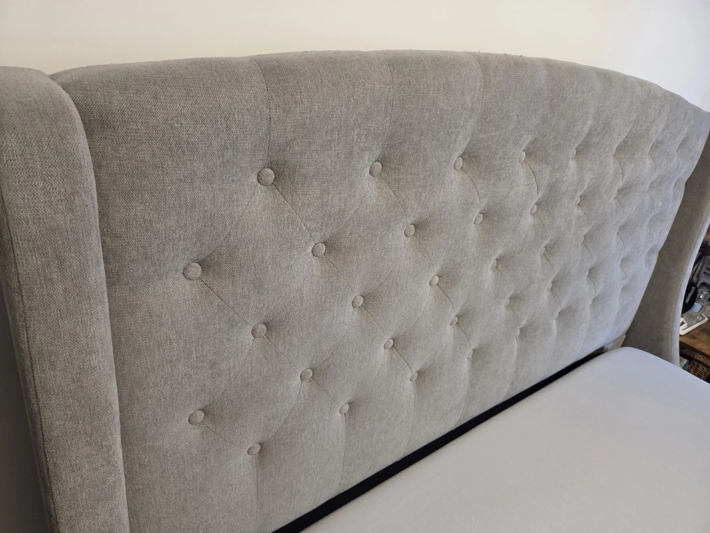 Tufted Wingback Bed Frame with Storage - photo 2
