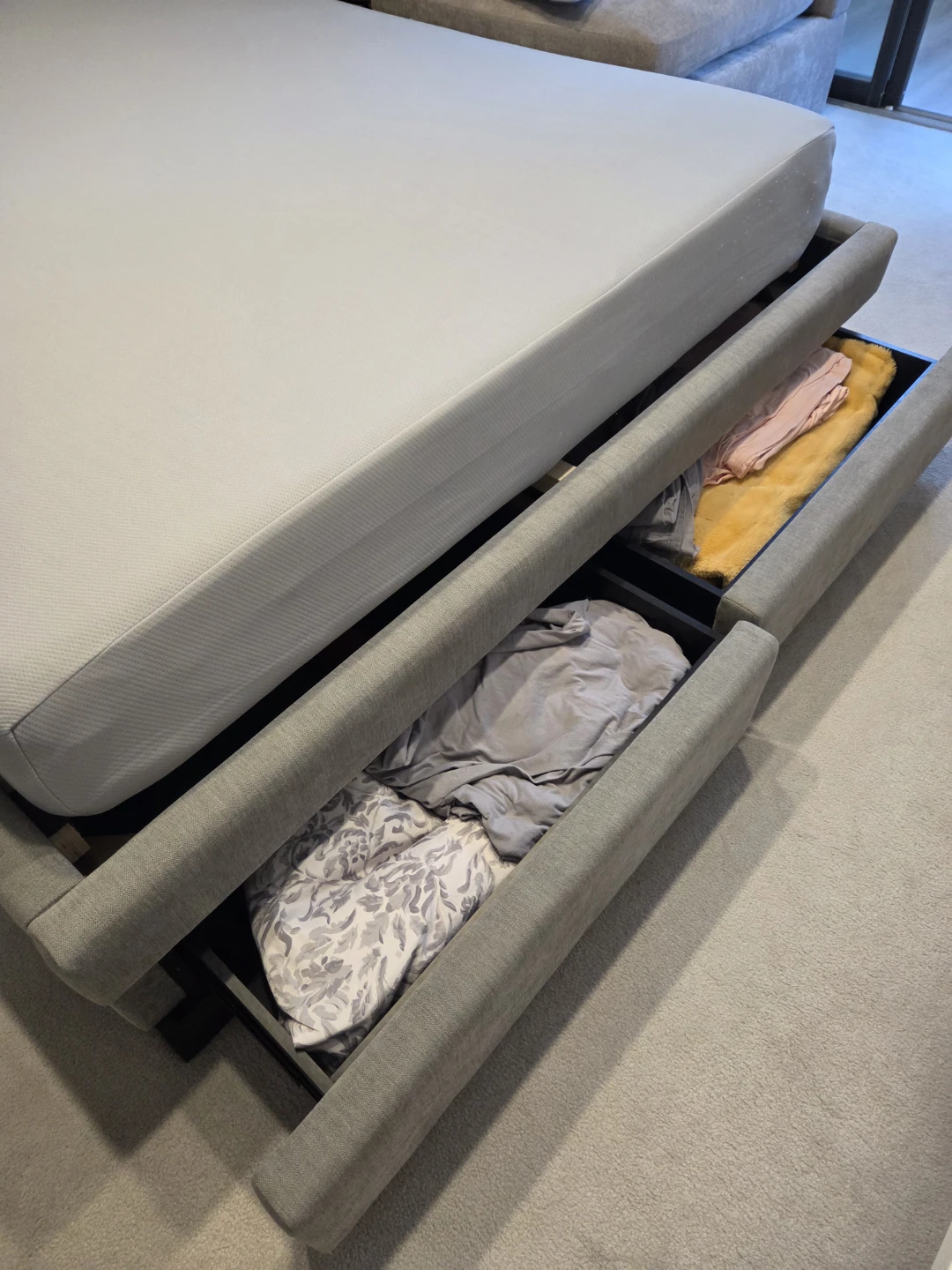 Tufted Wingback Bed Frame with Storage - photo 4