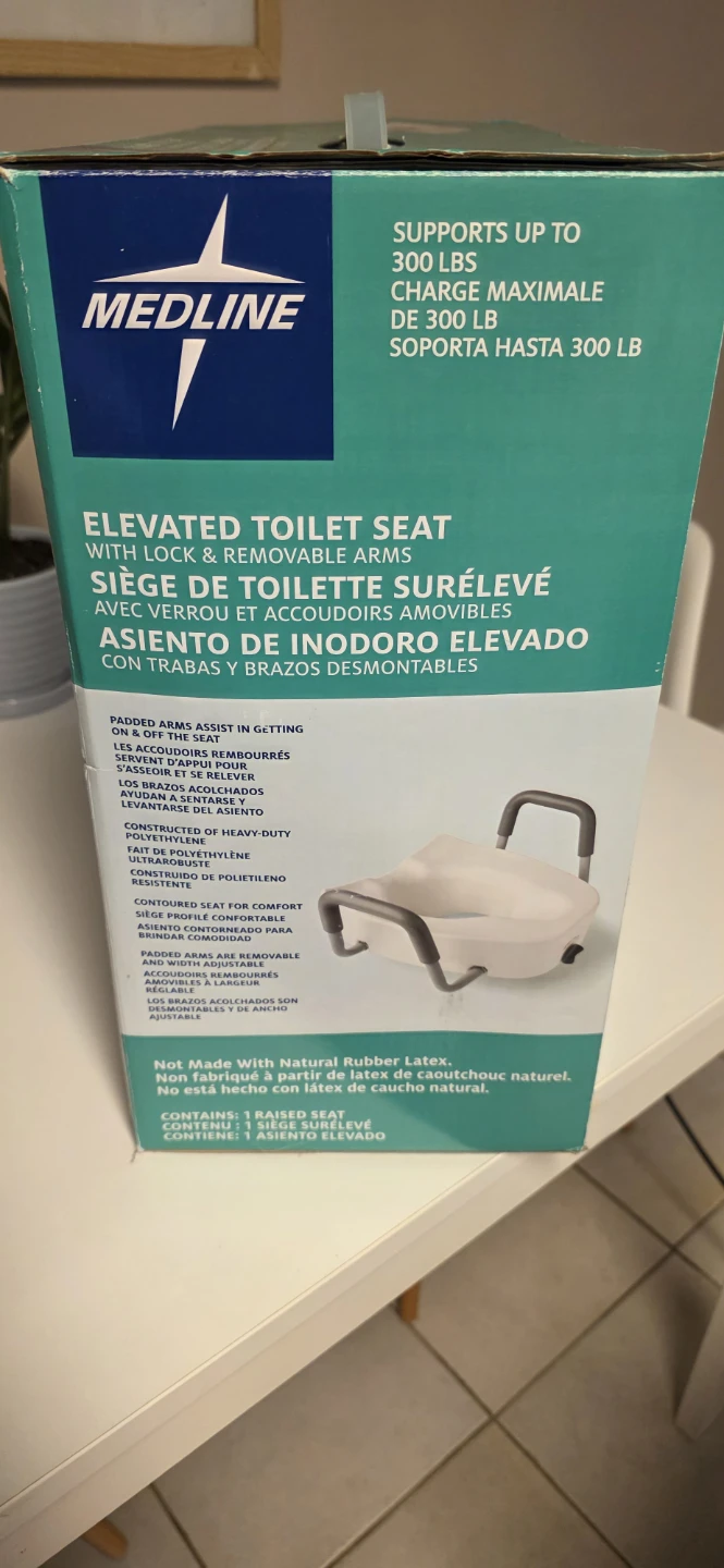 Medline Elevated Toilet Seat with Lock & Removable Arms - photo 2