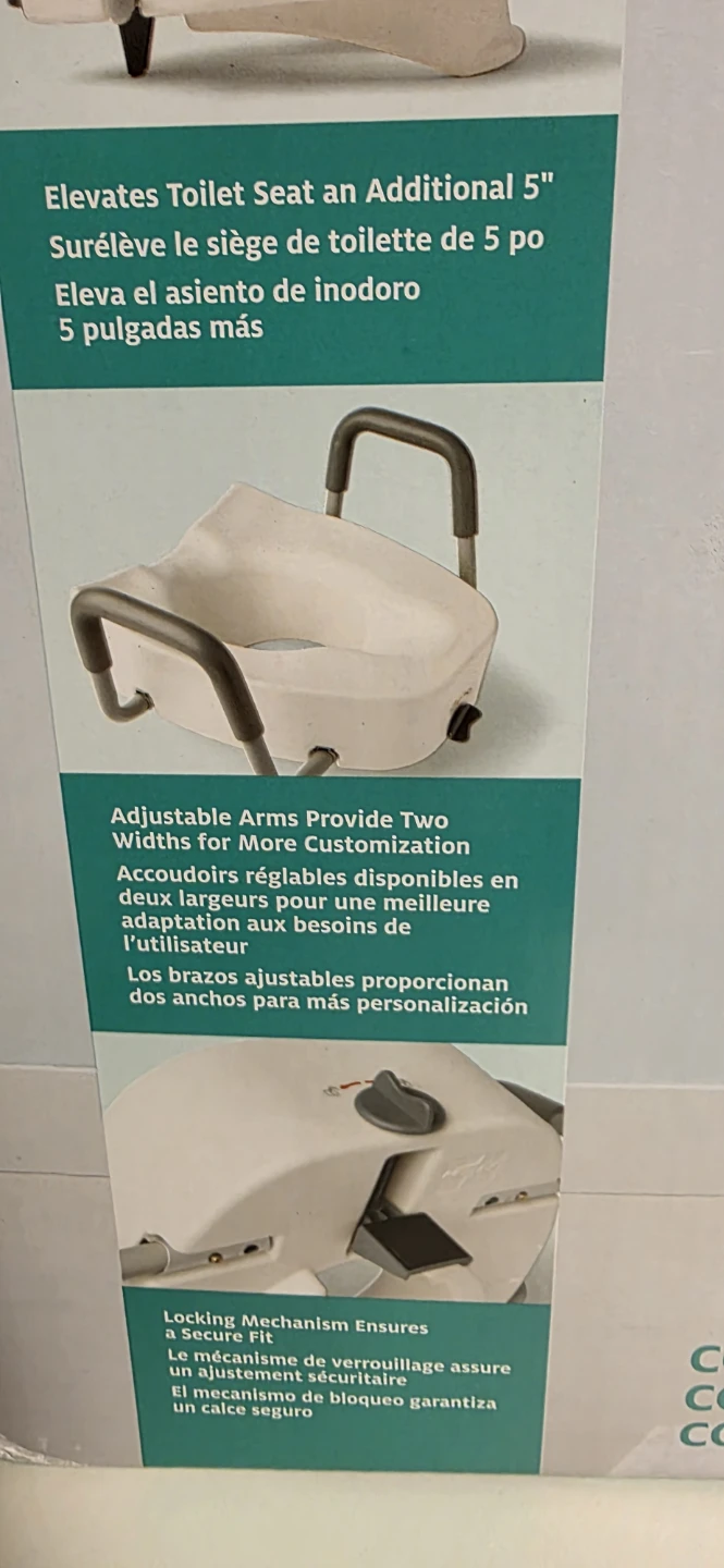 Medline Elevated Toilet Seat with Lock & Removable Arms - photo 5
