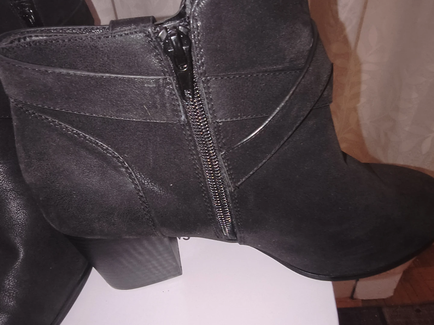 Brown and Black Ankle Suede Boots  Two pairs of Size 12w - photo 4