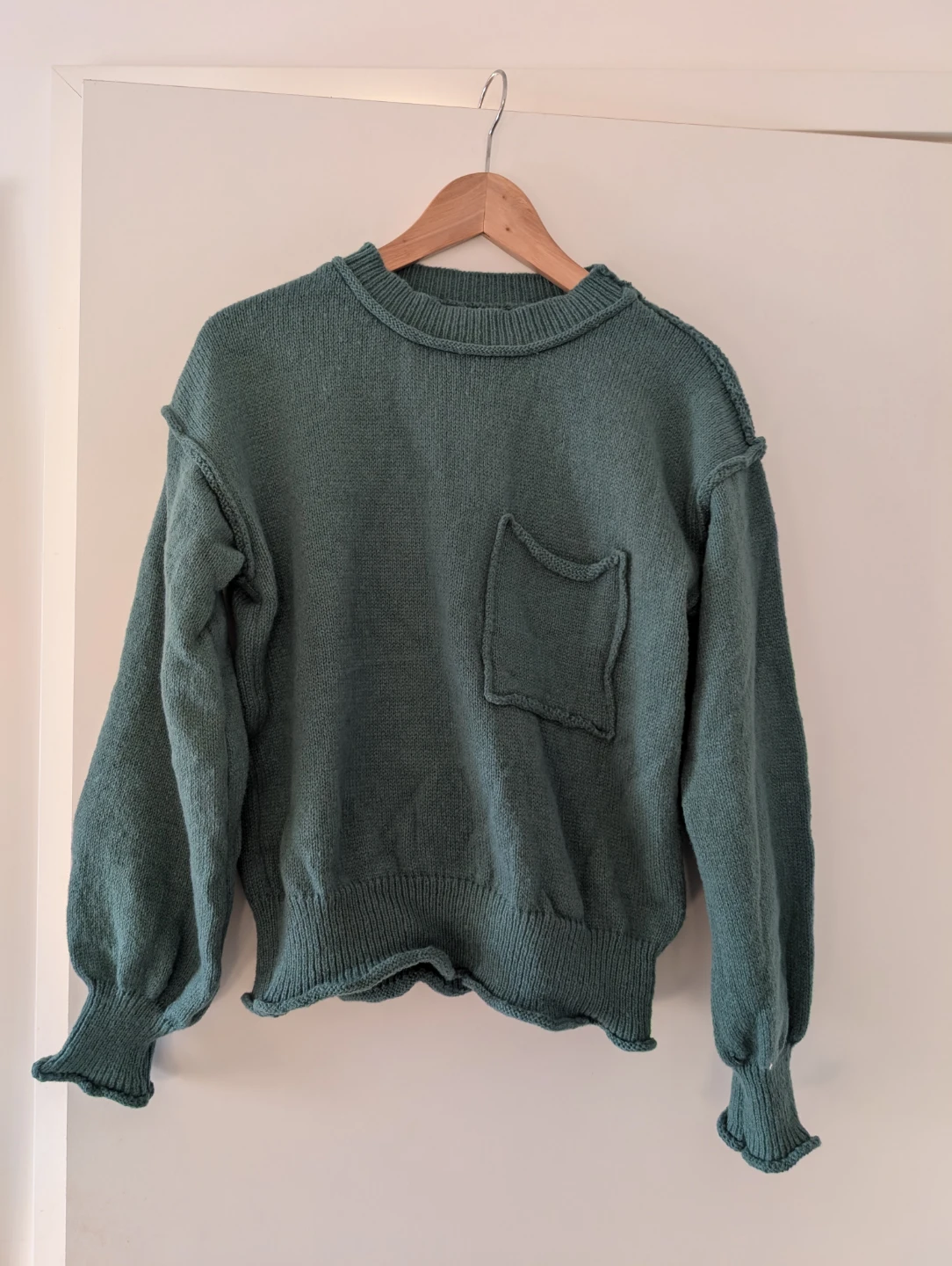Brand New Teal Knitted Sweater with Pocket