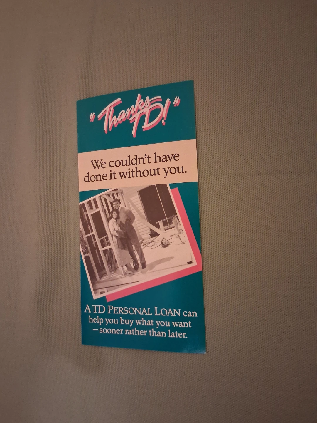 Vintage 1986 TD Personal Loan brochure