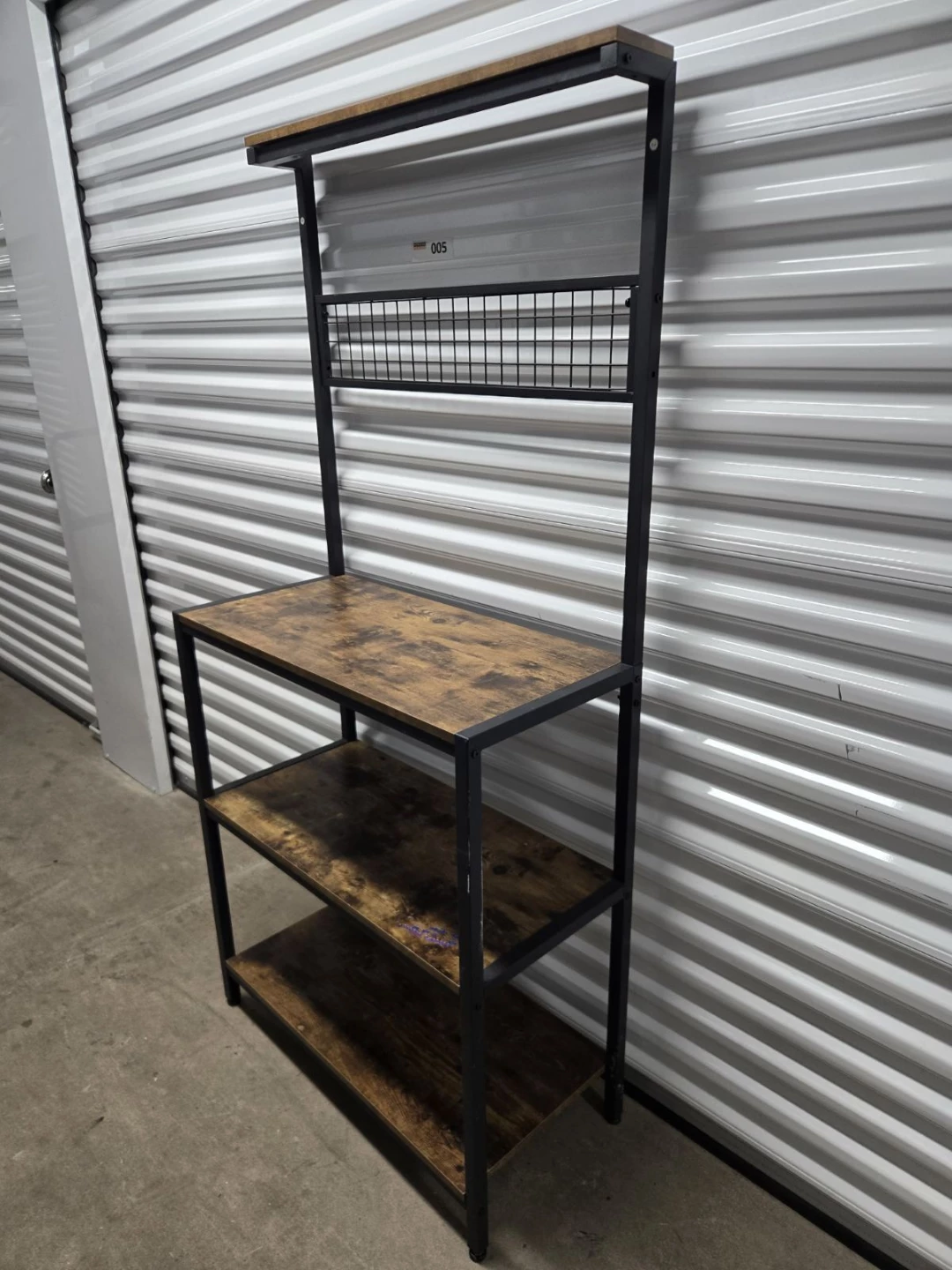 Rustic Wood and Metal Baker's Rack