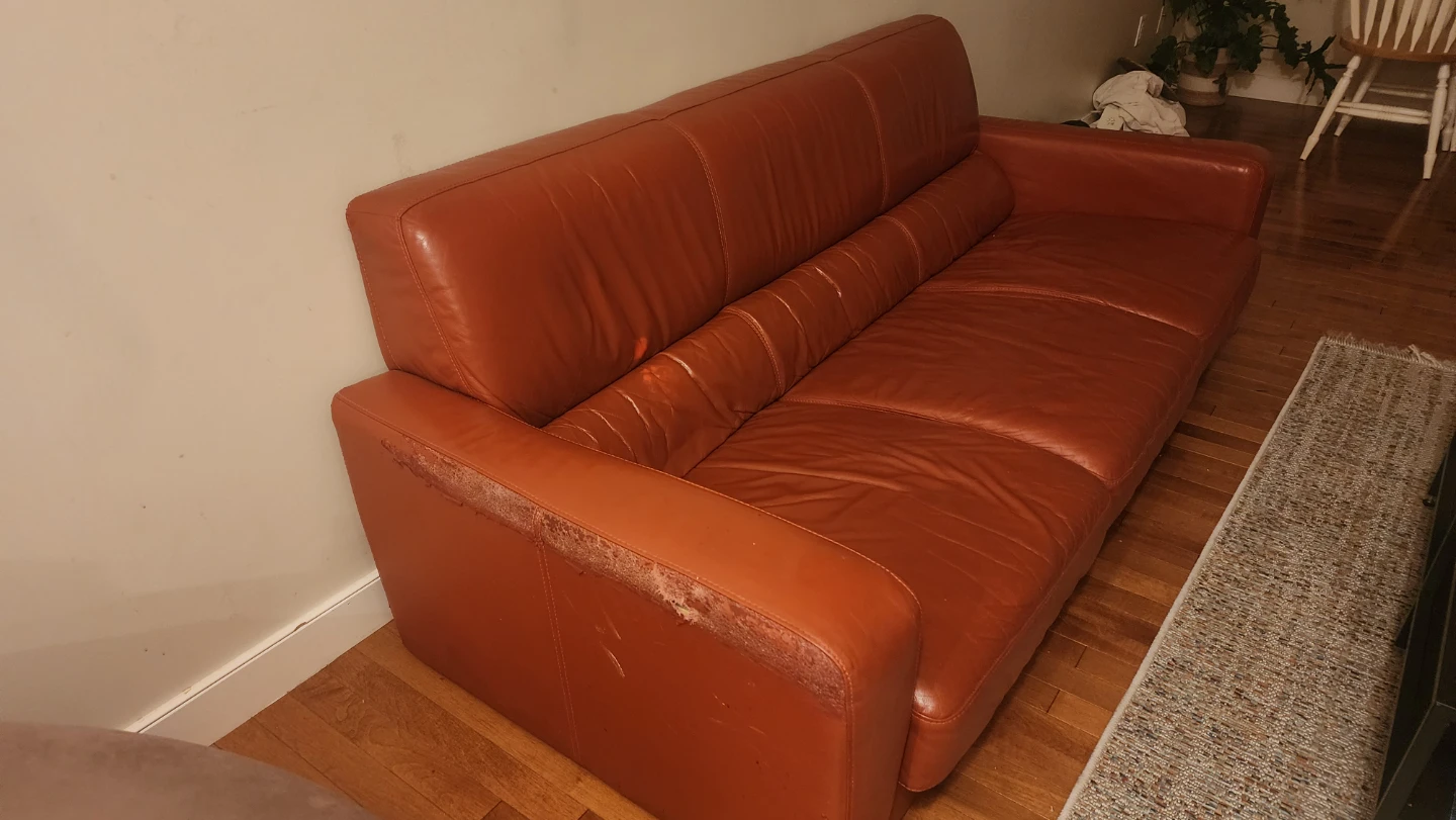 Brown Leather Sofa - photo 2