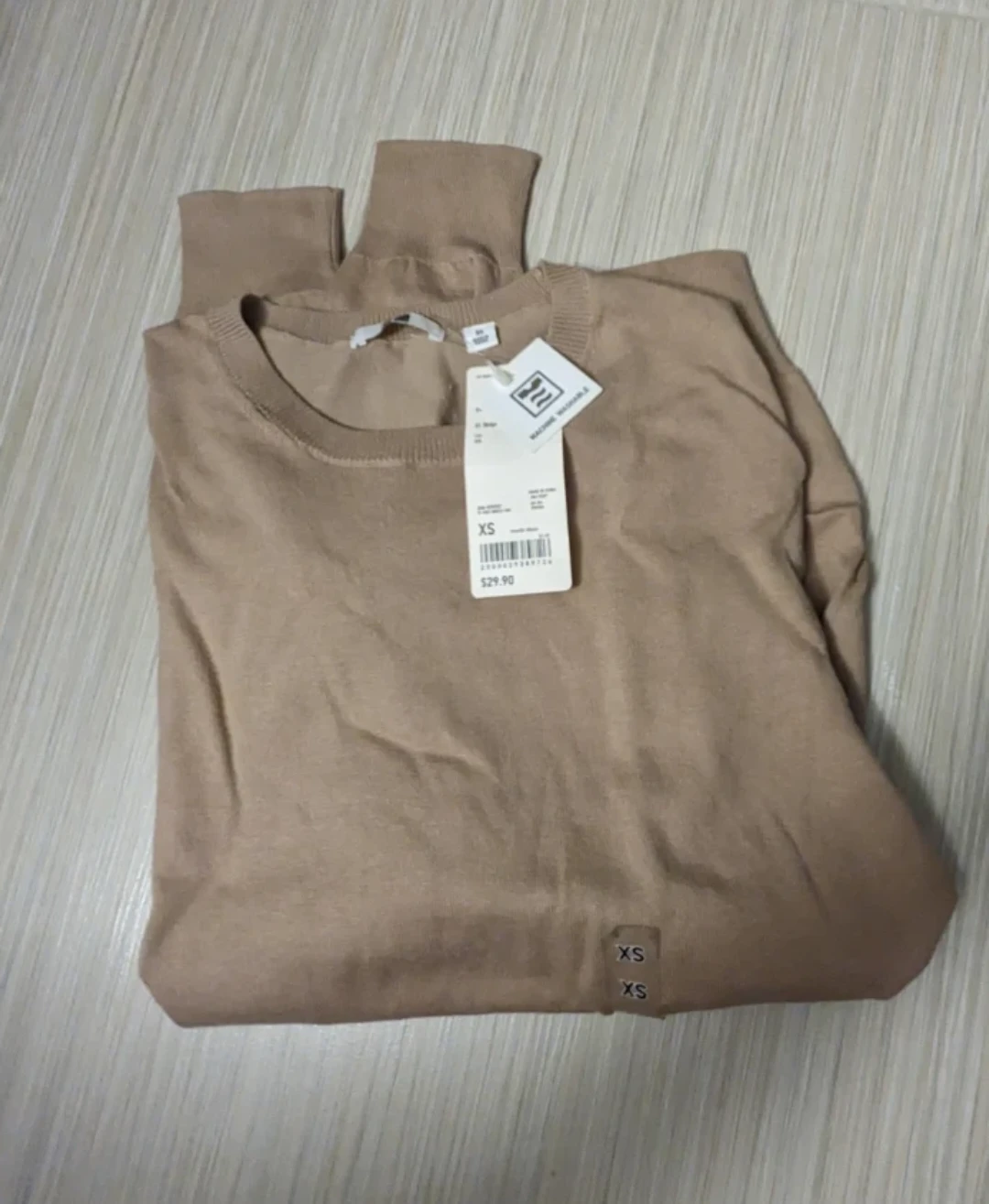 🥕Uniqlo Women's Cotton Blend Crewneck Sweater - Beige, XS - photo 3