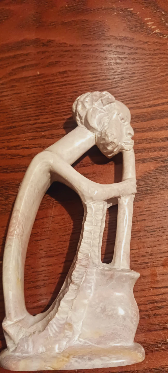 Beautiful African Carved Genuine Stone Sculpture Home Decor - photo 2