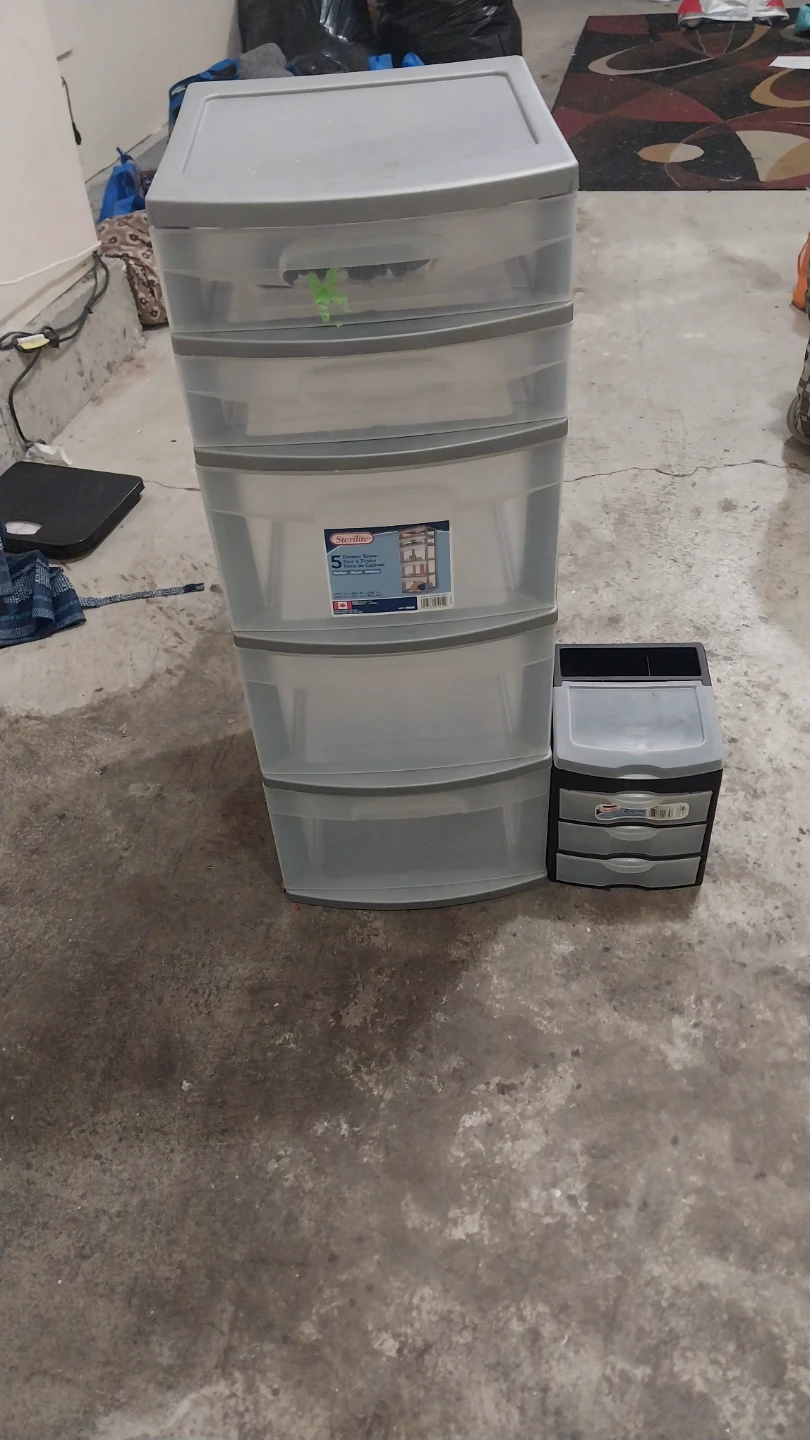 Sterilite 5-Drawer Organizer & Small 3-Drawer Unit