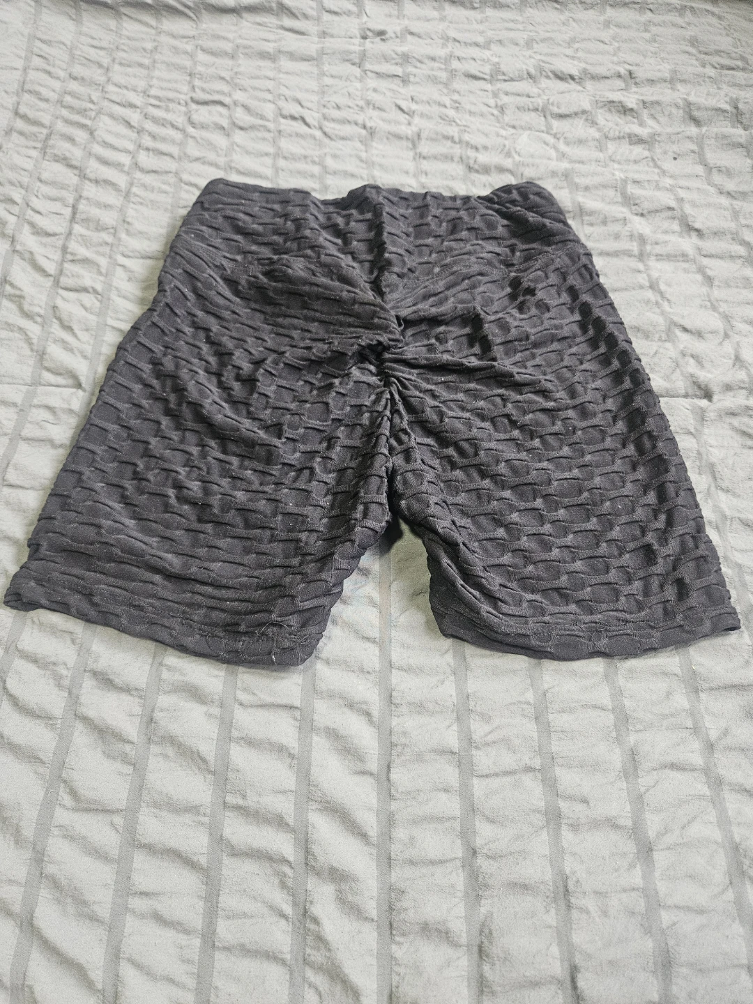 Black Textured Booty Shorts - photo 2