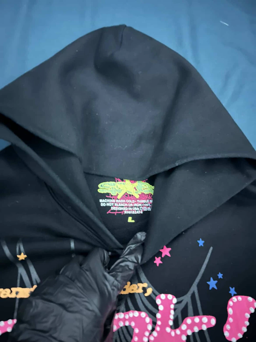 P*nk! Sp5der Hoodie Size L - photo 3