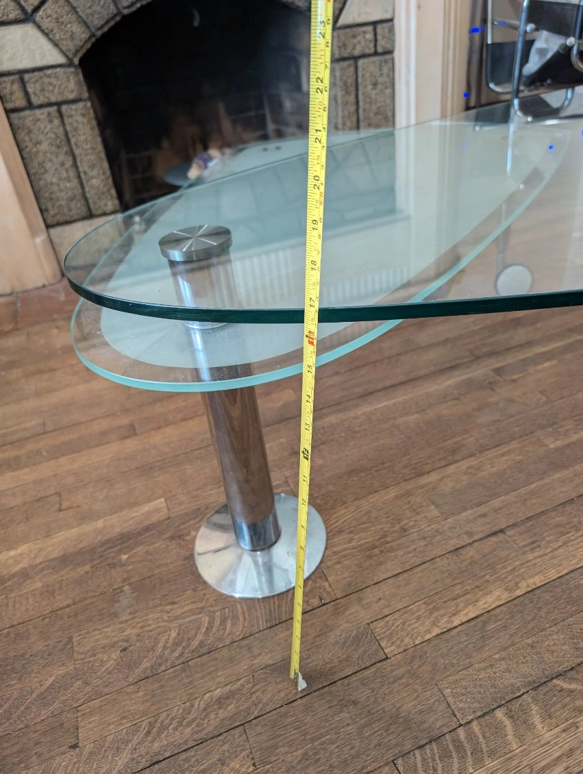 Glass Coffee Table with Chrome Legs - photo 4