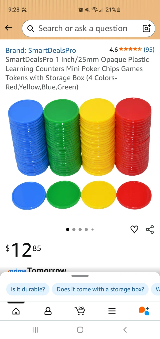 🥕SmartDealsPro 1 inch Plastic Poker Chips/Learning Counters - photo 3
