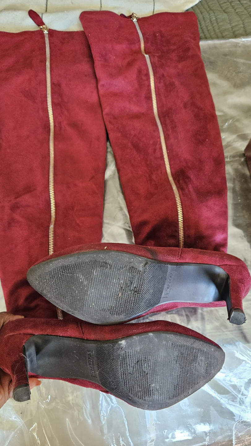 Forever Red Suede Over-the-Knee Boots - photo 4