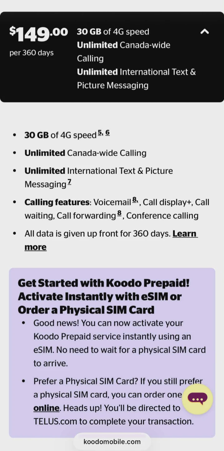 prepaid TELUS SIM Card with paid plan till August wih number - photo 2